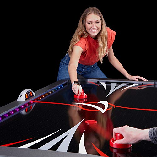 Fat Cat by GLD PRODUCTS Volt 7’ LED Illuminated Air Hockey Table Black