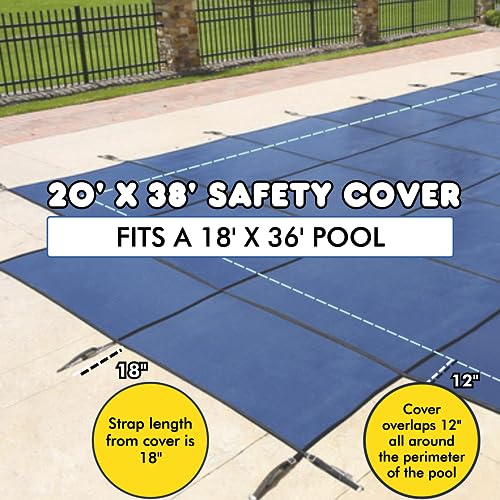 Freetime Fun Pool Safety Cover Commercial Grade Rectangle Blue