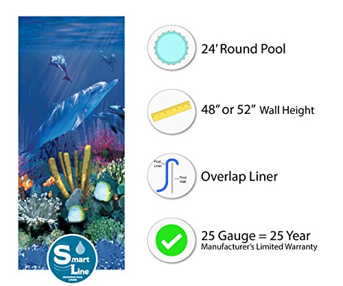 Wilbar 24-Foot Round Above-Ground Pool with Antilles Dolphin Liner