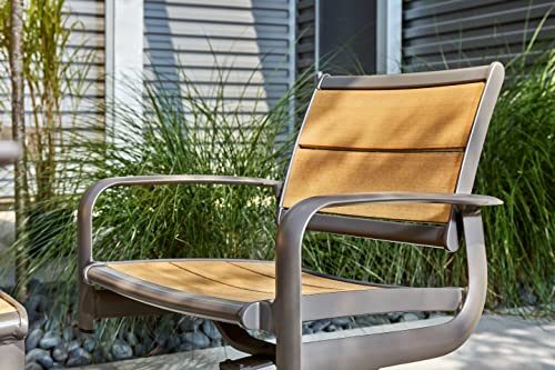 Winston Harper Swivel Rocker Lounge Chair Natural FSC Teak