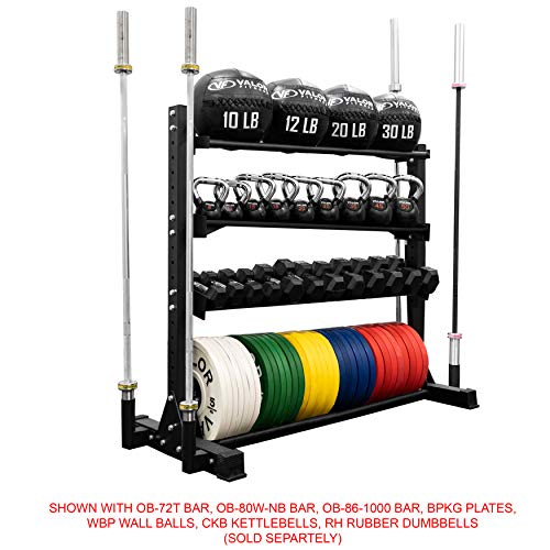 Valor Fitness BG-62 Multi-Functional Storage Rack - Holds Kettle Bells, Dumbbells, Barbells, Wall Balls, Bumper Plates
