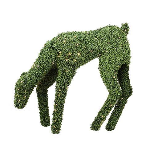 Northlight 42" Warm White LED Lighted Feeding Reindeer Outdoor Christmas Decor Green