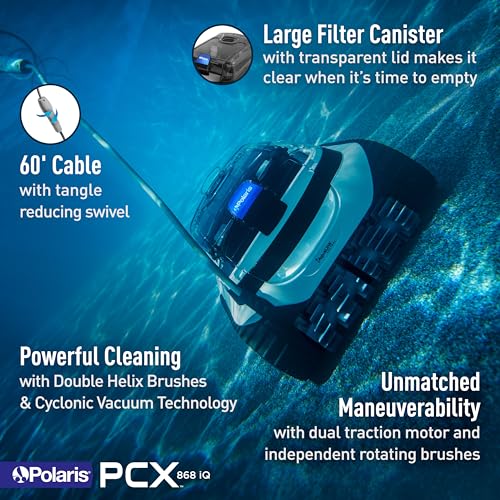 Polaris PCX 868 iQ Smart Robotic Pool Cleaner Black