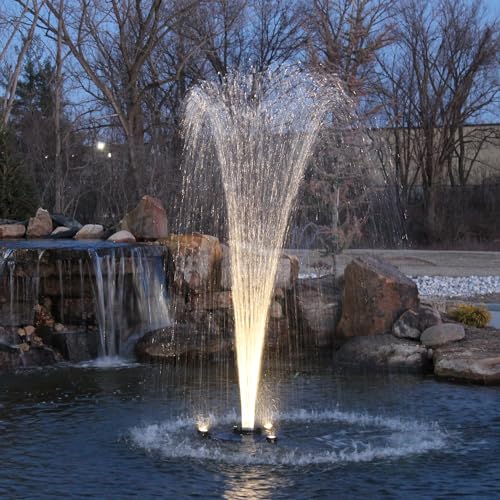 HALF OFF PONDS 1/2 HP Floating Fountain with Color-Changing Lights and Control Box