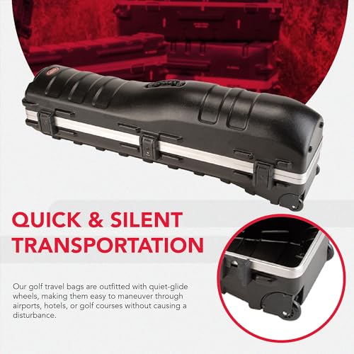 SKB Deluxe Standard ATA Hard Golf-Bag Travel Cases Pack of 2 Black