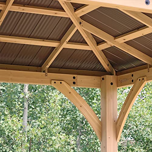 Yardistry 12x12 Meridian Cedar Wood Gazebo Pavilion Brown