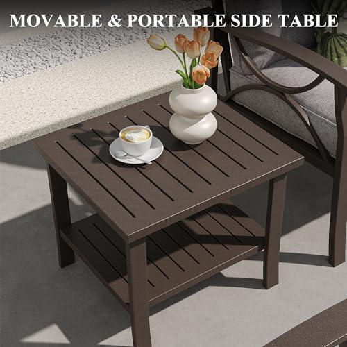 RoyalCraft 6 Piece Outdoor Patio Furniture Set with Coffee Table and Ottomans Grey