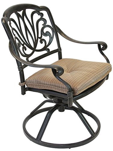 theWorldofpatio Elizabeth Cast Aluminum 9-Piece Dining Set 44"x84" Antique Bronze