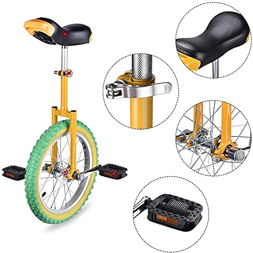 JINCAN 24 inch Freestyle Unicycle Wheel with Leakproof Butyl Tire, Non-Slip Pedals