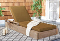 Safavieh Couture Outdoor Collection Lanai Chaise Lounge Chair Natural/Brown