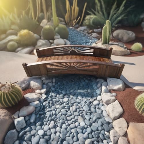 SamsGazebos Sunburst Garden Bridge 8 ft Brown