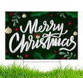Yard Sign Merry Christmas Happy Holidays Lawn Decoration 18" x 12" with 15-inch Heavy Duty Stake