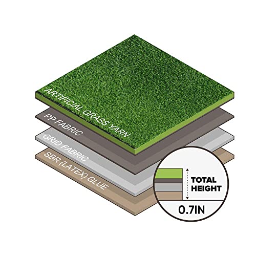 Griclner 18MM Realistic Synthetic Grass Turf Green 11FTx80FT