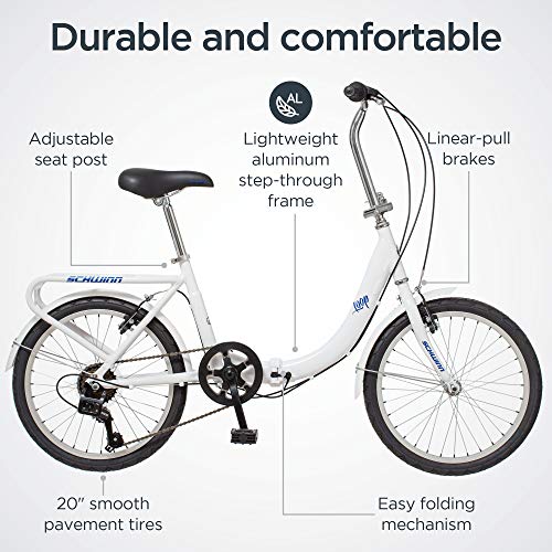 Schwinn Loop Adult Folding Bike White