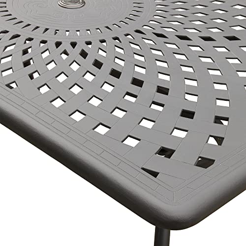 Oakland Living Modern Ornate Outdoor Aluminum Patio Dining Set with Six Chairs Black
