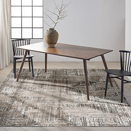 Calvin Klein CK024 Irradiant Abstract Area Rug 9' x 12' Black Ivory