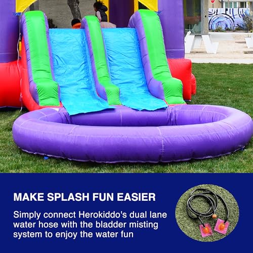 HERO KIDDO Jelly Bean Castle Bounce House Water Slide Combo Purple/Yellow/Green/Red/Blue