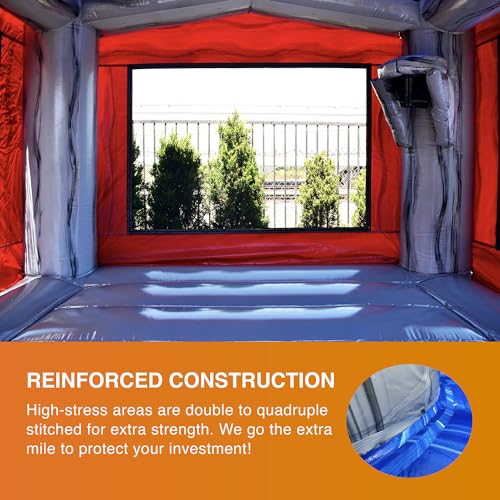 JumpOrange Titanium Commercial Inflatable Bounce House with Blower Grey