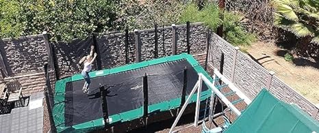 Galactic Xtreme Rectangle Trampoline 13x23 with Net Black and Green