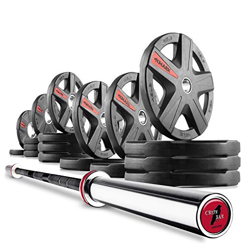 XMark Texas Star Olympic Barbell 365 lb Set with The Crowbar 7' Olympic Bar