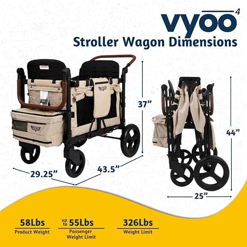 Keenz VYOO Stroller Wagon with Canopy Mocha