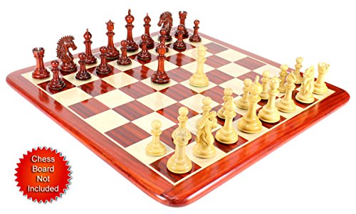 House of Chess Bud Rosewood/Boxwood Staunton Chess Pieces 4.5" Triple Weighted with Extra Queens