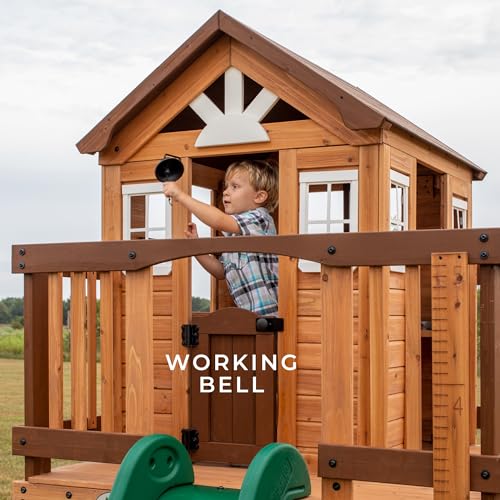 Backyard Discovery Echo Heights Elevated Cedar Playhouse Light Brown