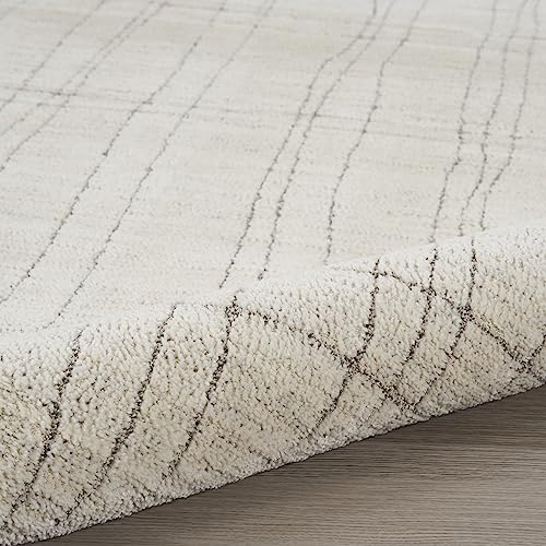 Nourison Andes Abstract Area Rug 9' x 12' Ivory Grey