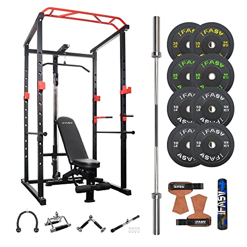 IFAST Power Cage with Lat Pulldown 1000 LBs Capacity Black
