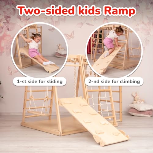 Wood And Hearts Indoor Wooden Jungle Gym for Toddlers Ages 1-4