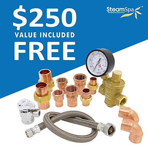 SteamSpa 10.5kW Steam Sauna Generator Executive Bundle 240V Brushed Nickel