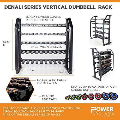 Power Systems Denali Series Vertical Dumbbell Rack Black