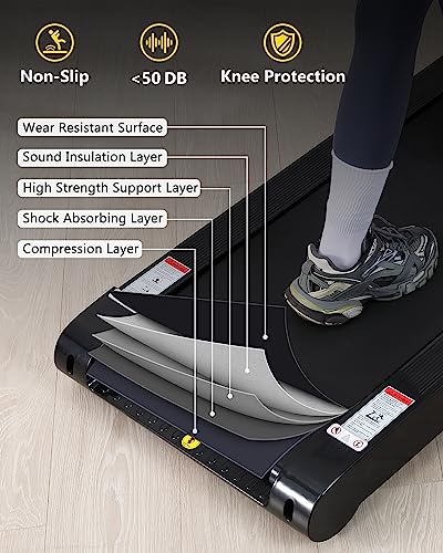 SPORTY&FIT Folding Treadmill 4.0Hp 400LBS Portable with LED Display Black