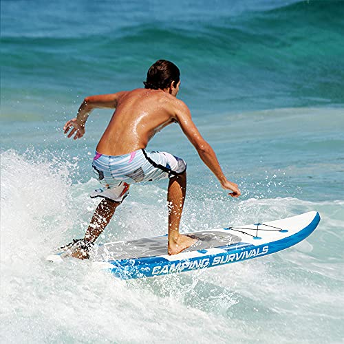 Camping Inflatable Stand Up Paddle Board Blue and White