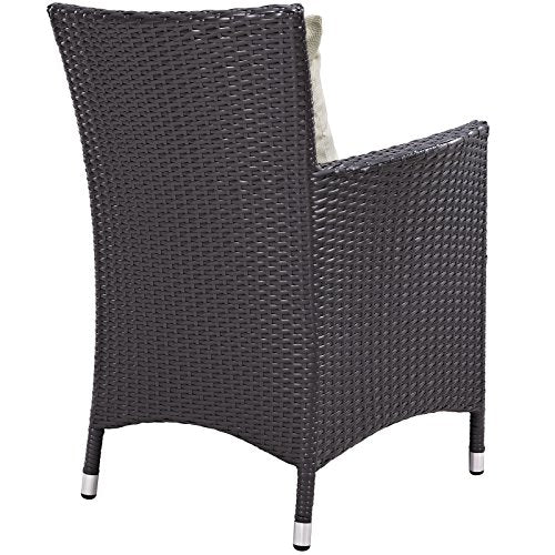 Modway Convene 9-pc Outdoor Patio Dining Set with Washable Cushion Covers Espresso Beige