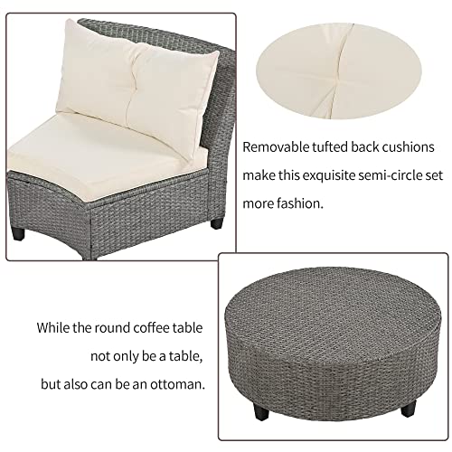 Miscoos 9-Piece Outdoor Patio Sofa Set Off-White