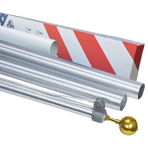 Super Tough Commercial Grade Sectional Flagpole 25ft Clear Powder Coat