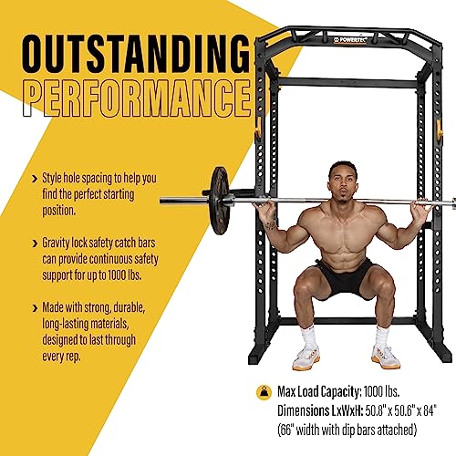 Powertec Workbench Power Rack Black 1000 lbs Max Load