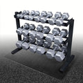 Body-Solid Dumbbell Rack with 5-50 lbs. Hex Set and Mat Grey