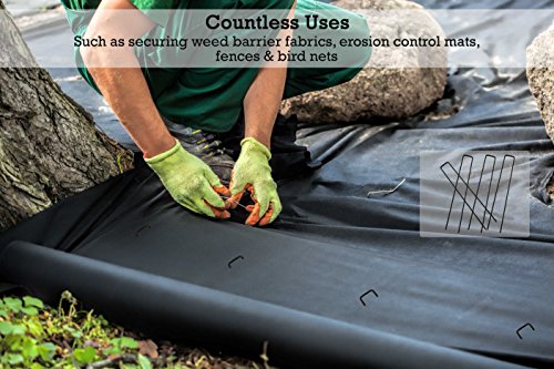 Sandbaggy 9 Inch Extra Long Landscape Staples (11 Gauge) - Heavy Duty Fabric Pins for Garden & Lawn - 10,000 Count