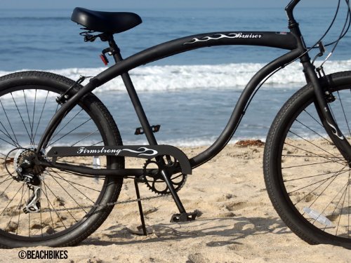 Firmstrong Bruiser Man Seven Speed Beach Cruiser Bicycle Matte Black
