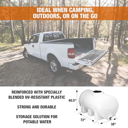 RomoTech 325 Gallon Horizontal Polyethylene Water Tank with Legs Saddle