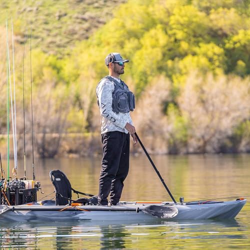 Lifetime Yukon Angler Sit-On-Top Fishing Kayak with Triple Rod Holder and Paddle 11' 6" Gray
