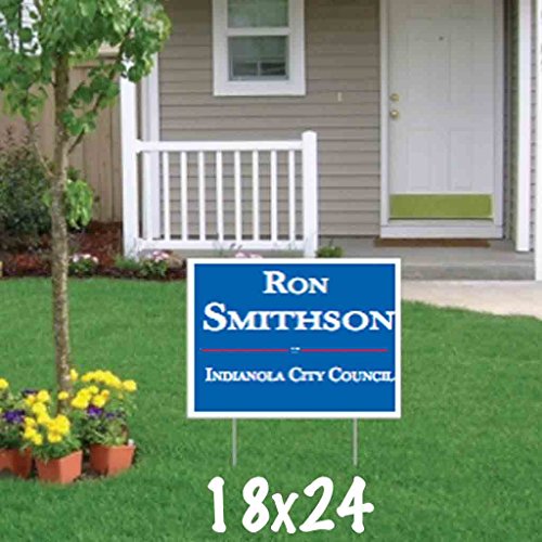 VictoryStore Custom Political Yard Sign 2-Sided Print with Stakes Corrugated Plastic 12x24 Political_2