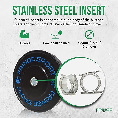 OneFitWonder Fringe Sport Contrast Bumper Plates Set 350 lbs for 2-in Barbells