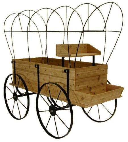 Frontier Carriages Covered Wagon Treated Wood Red