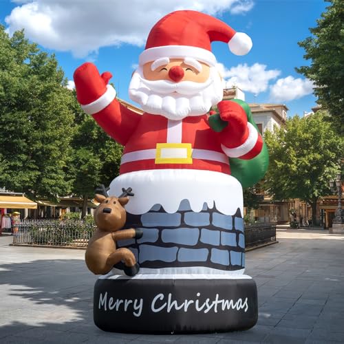 Inflantteble 33FT Giant Inflatable Santa Outdoor Christmas Decoration Red