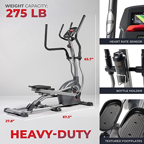 Sunny Health & Fitness Elite Smart Elliptical Cross Trainer Gray