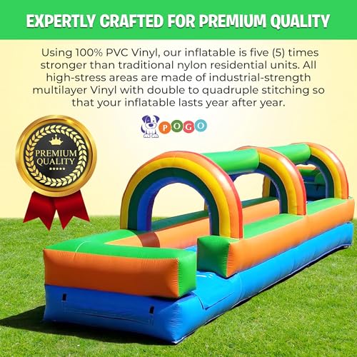 Pogo Bounce House Rainbow Inflatable Water Slide 25x9x6
