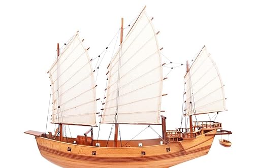 212 Main 27 in. Chinese Junk Model Ship Multicoloured